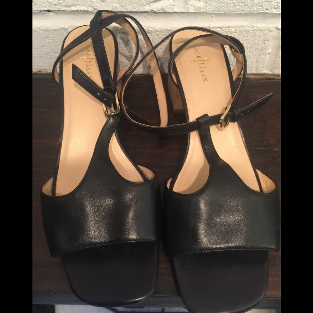 Cole Haan strappy sandals with 2" cork heels